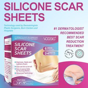 Scar Removal Silicone Tape for Hypertrophic Scars & Keloids, 1.6'' x 75''